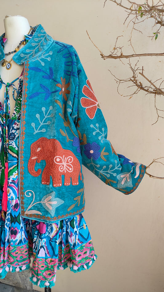 Giacca Boho con Tasche Laterali
