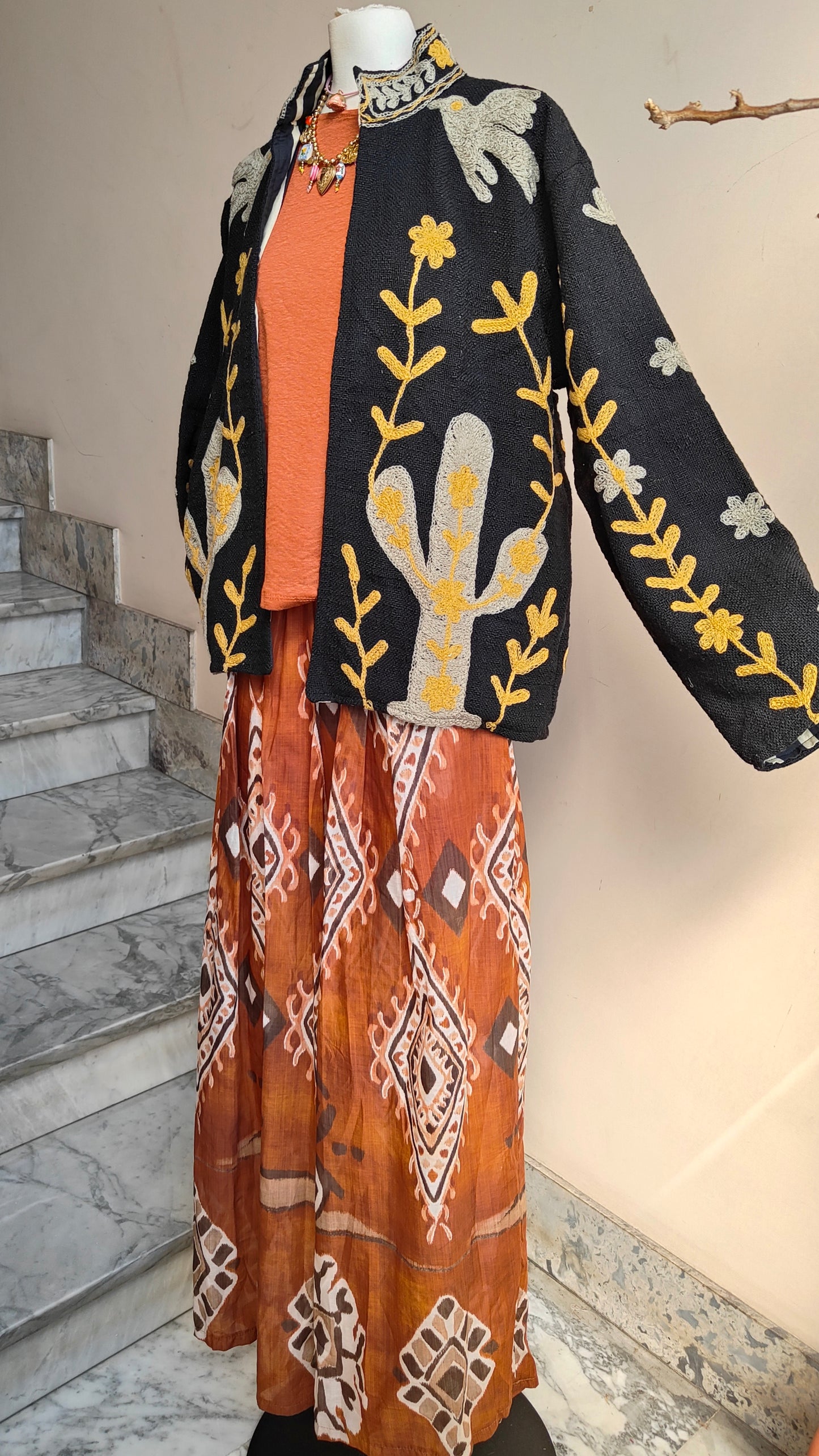 Giacca Boho tasche Canapa