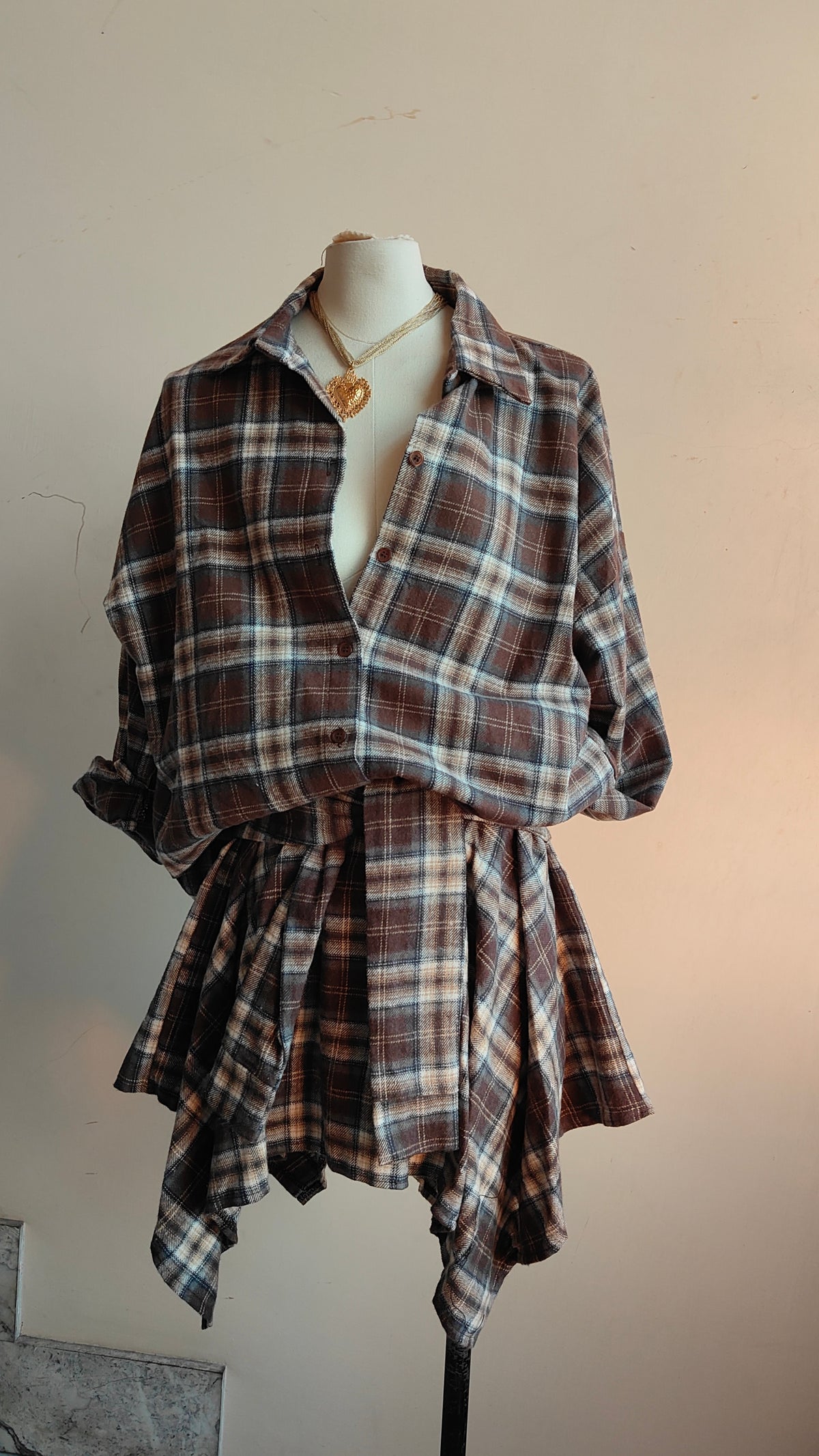 COMPLETO CHECK – CAMICIA & GONNA ASIMMETRICA