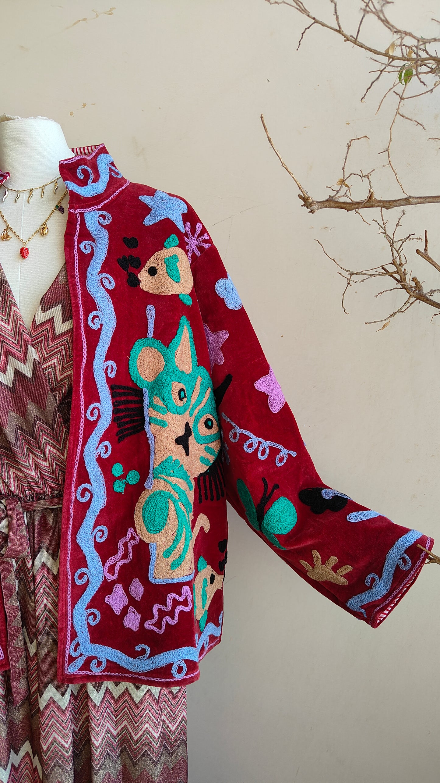 Giacca Boho con Tasche Laterali