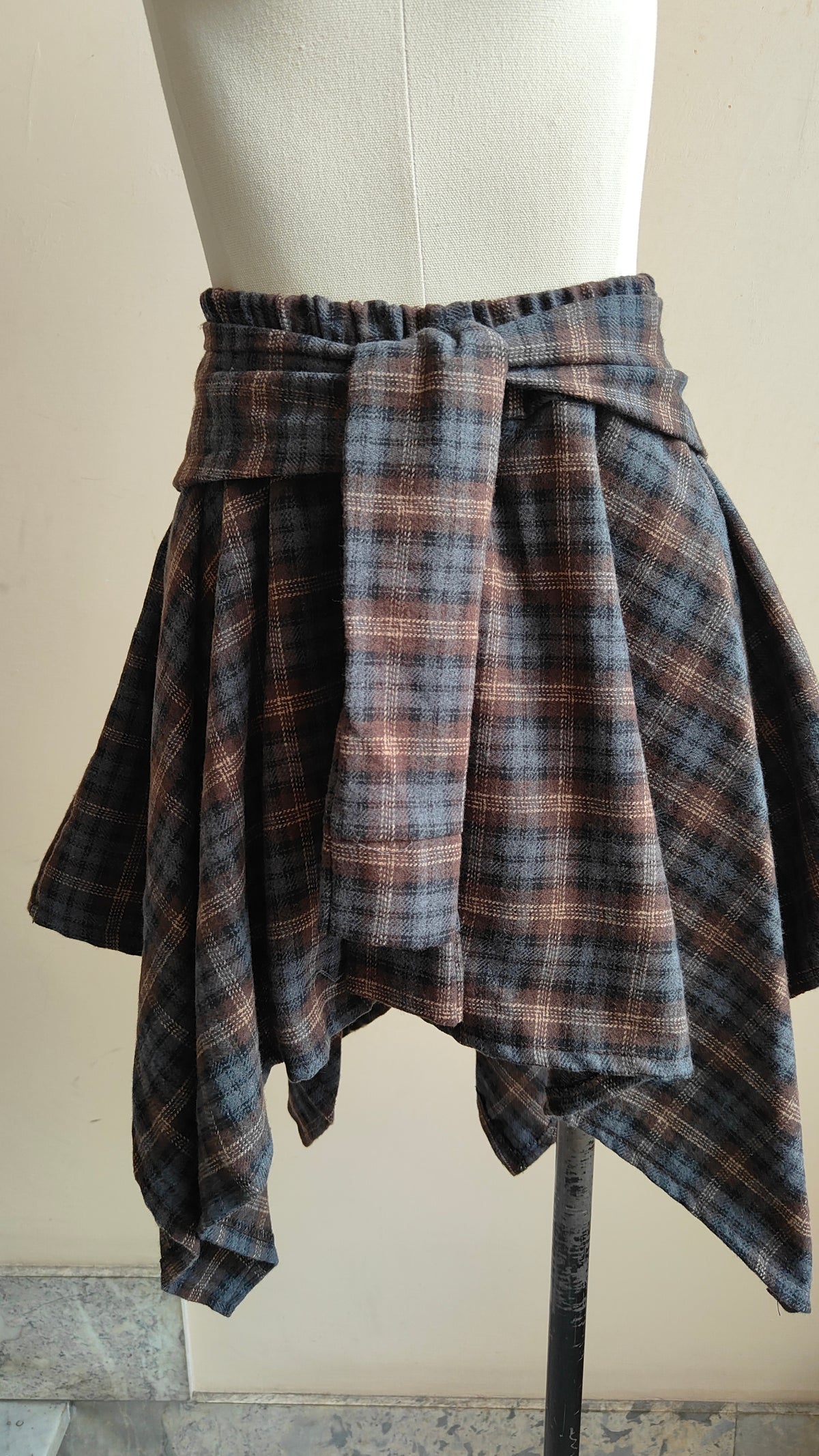 COMPLETO CHECK BORCHIE – CAMICIA & GONNA ASIMMETRICA