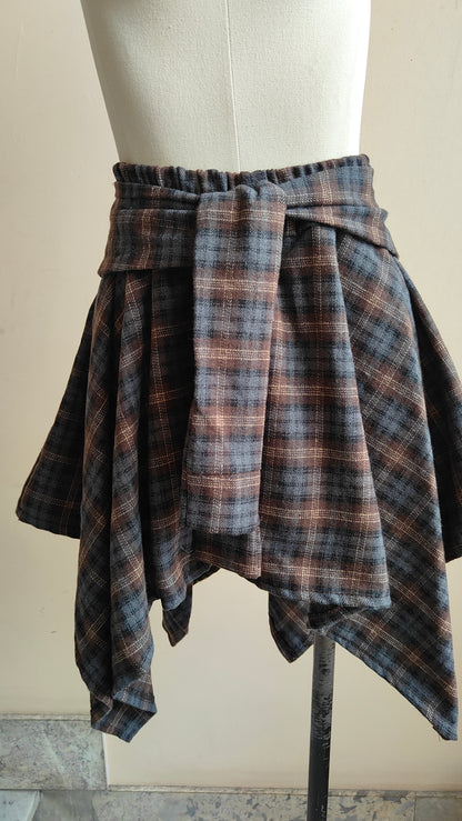 COMPLETO CHECK BORCHIE – CAMICIA & GONNA ASIMMETRICA