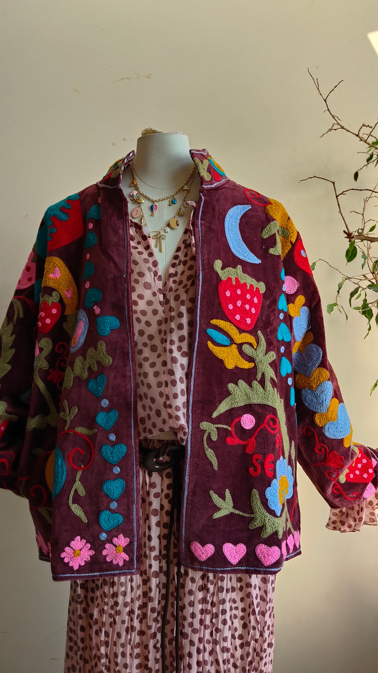 Giacca Boho con Tasche Laterali