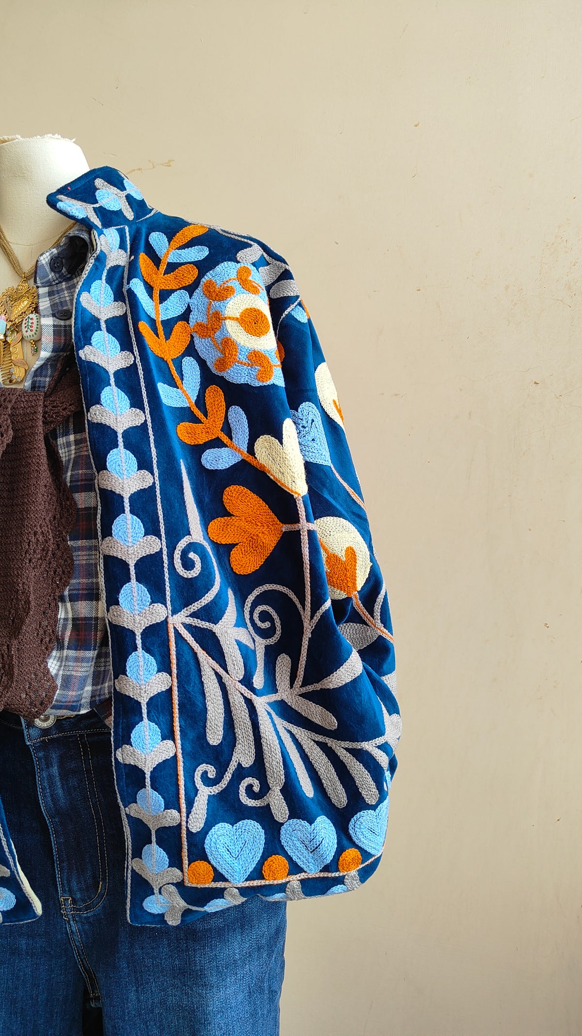 Giacca Boho con Tasche Laterali