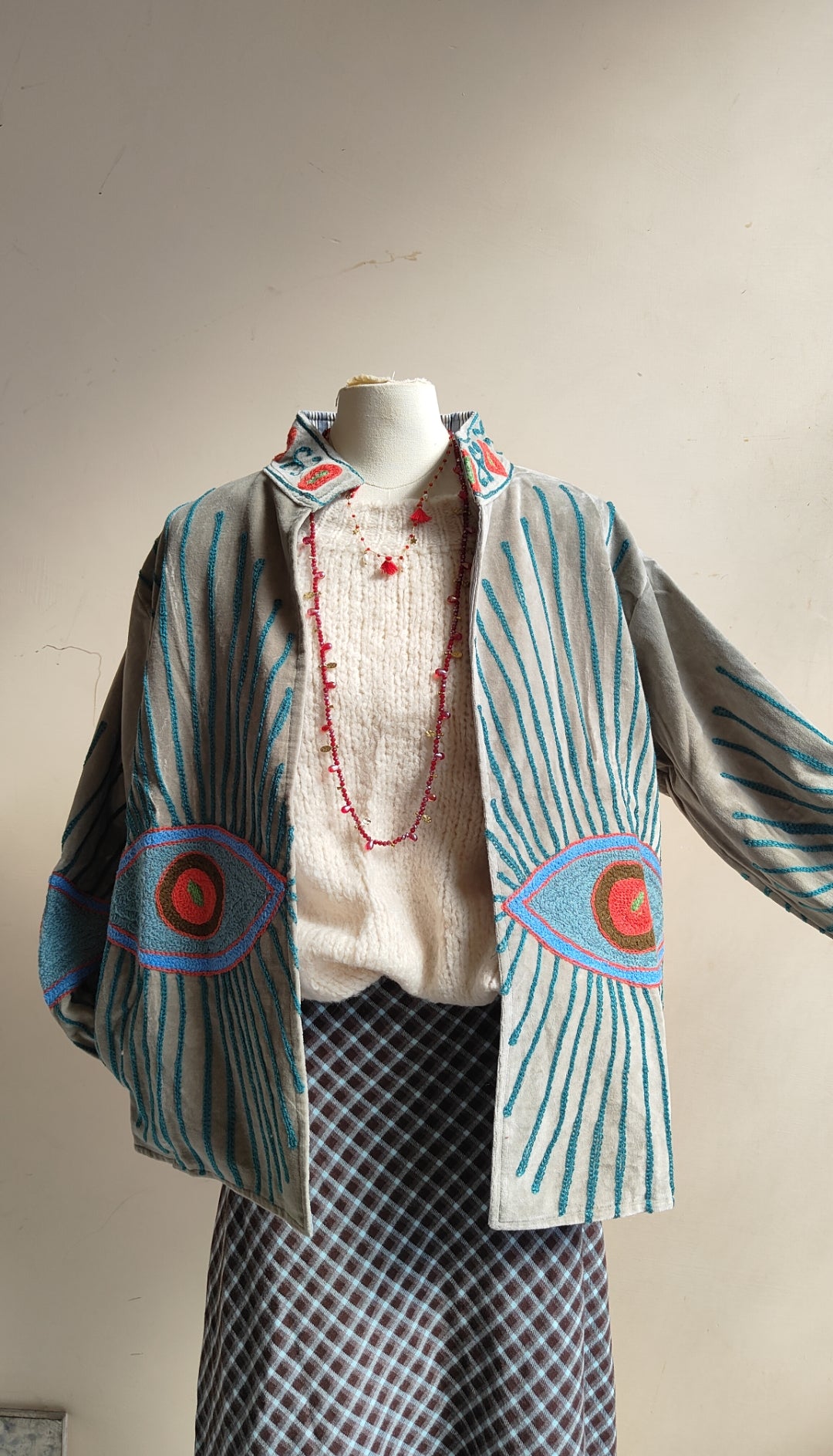 Giacca Boho con Tasche Laterali