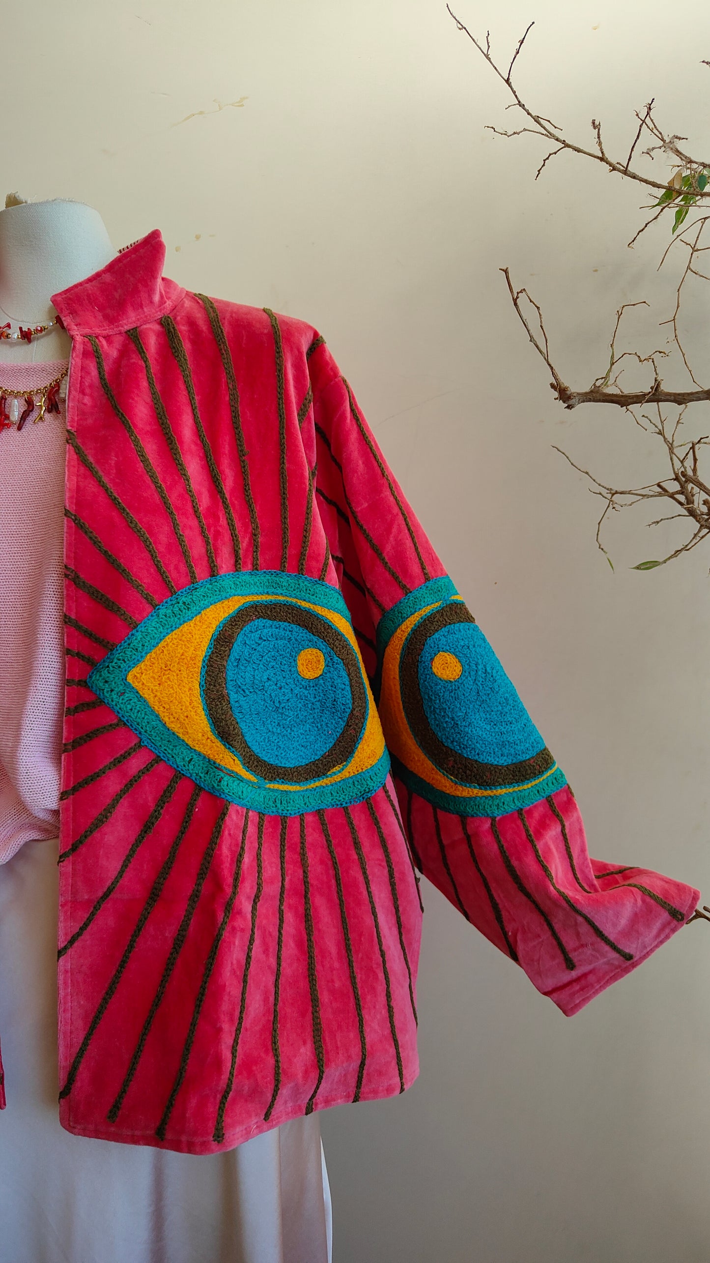 Giacca Boho con Tasche Laterali
