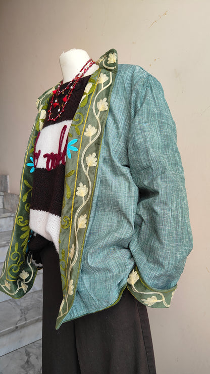 Giacca Boho con Tasche Laterali