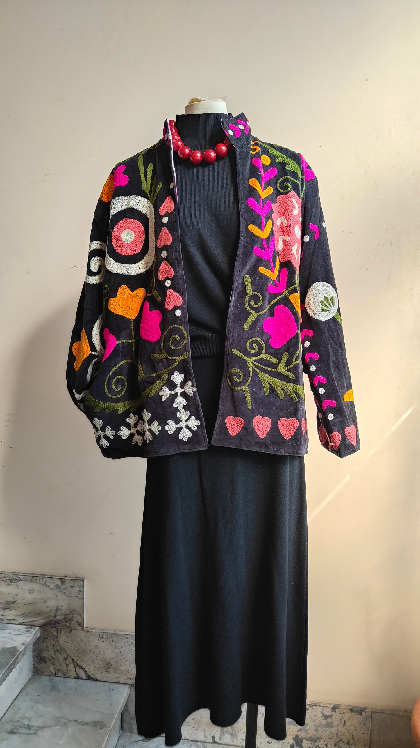 Giacca Boho con Tasche Laterali