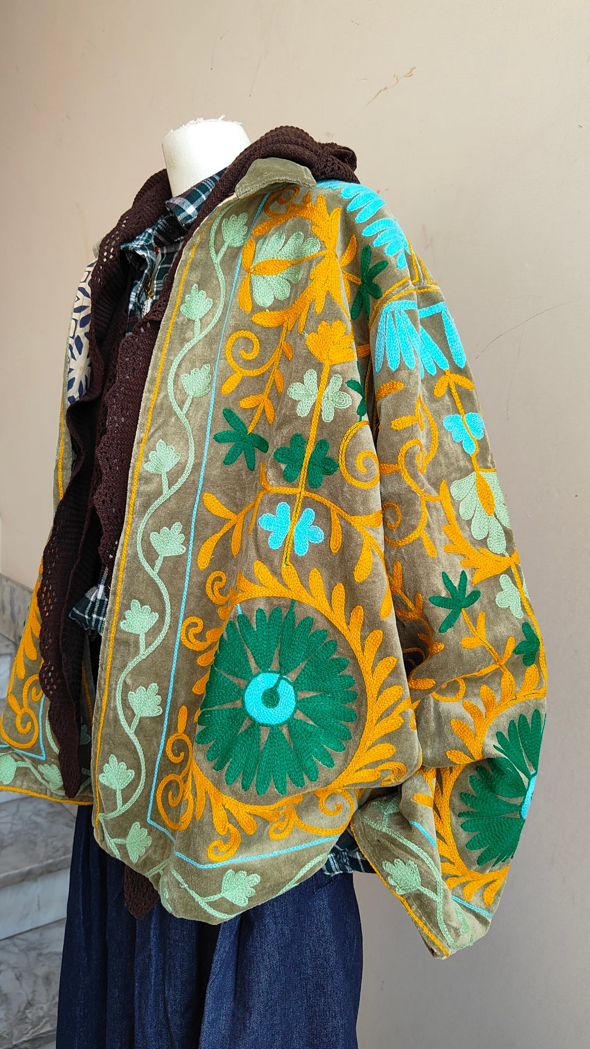Giacca Boho con Tasche Laterali