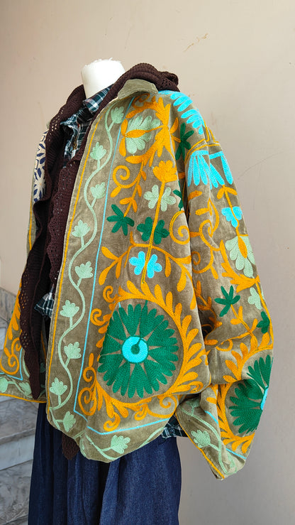 Giacca Boho con Tasche Laterali