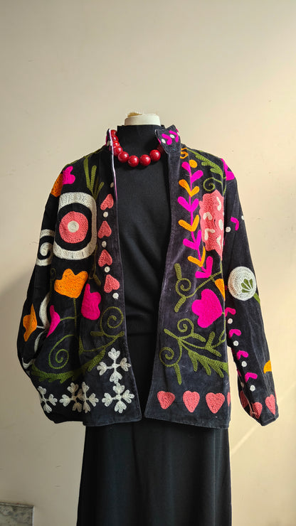 Giacca Boho con Tasche Laterali