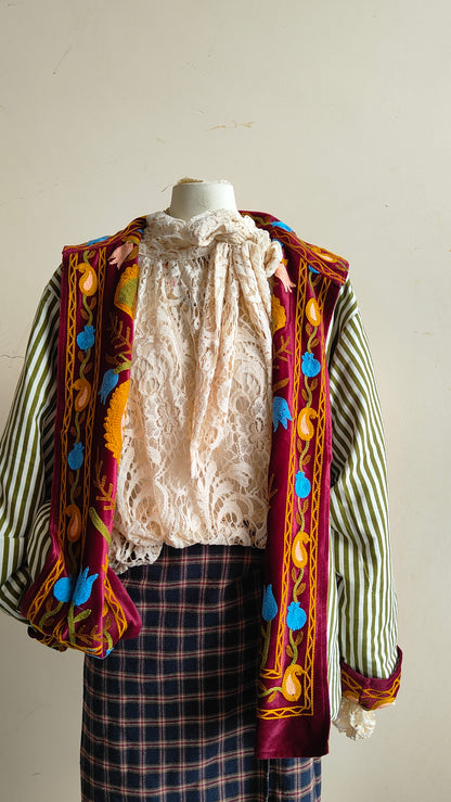 Giacca Boho con Tasche Laterali