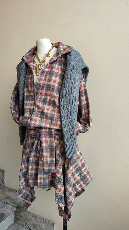 COMPLETO CHECK – CAMICIA & GONNA ASIMMETRICA