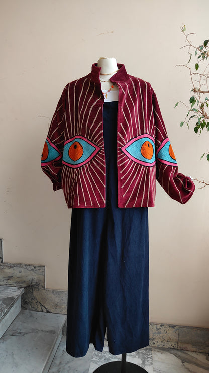 Giacca Boho con Tasche Laterali