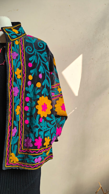 Giacca Boho con Tasche Laterali