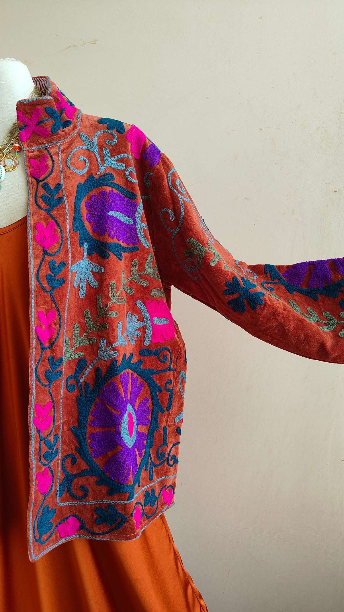 Giacca Boho con Tasche Laterali