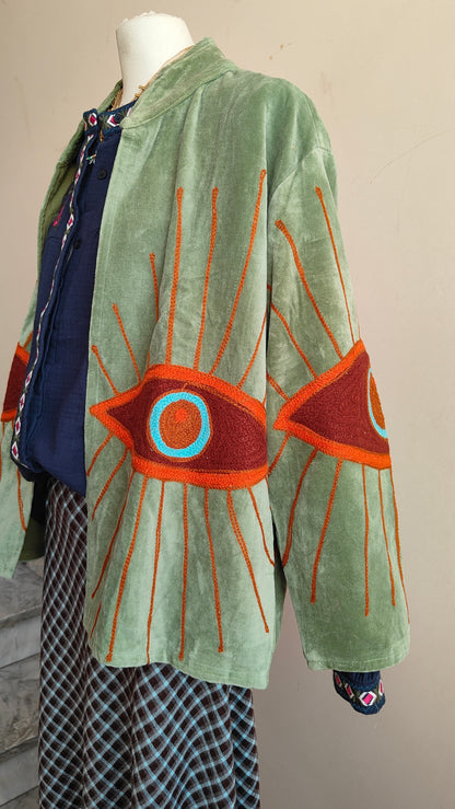 Giacca Boho con Tasche Laterali