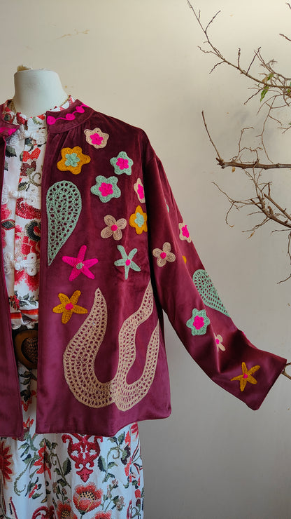 Giacca Boho con Tasche Laterali